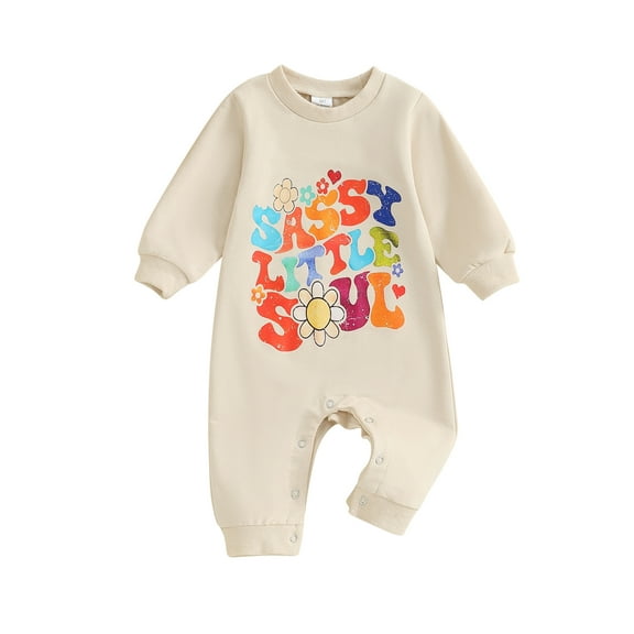 Bagilaanoe Newborn Baby Girl Boys Fall Jumpsuit Letters Print Long Sleeve Bodysuit 3M 6M 12M 18M Infant Casual One Piece Romper