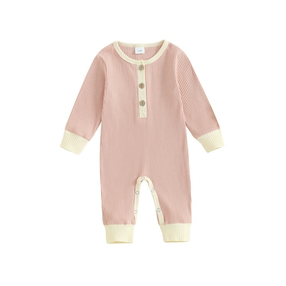 Bagilaanoe Newborn Baby Girl Boys Fall Jumpsuit Patchwork Long Sleeve Bodysuit 6M 9M 12M 24M Infant Casual One Piece Romper