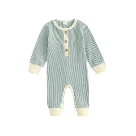 Bagilaanoe Newborn Baby Girl Boys Fall Jumpsuit Patchwork Long Sleeve Bodysuit 6M 9M 12M 24M Infant Casual One Piece Romper