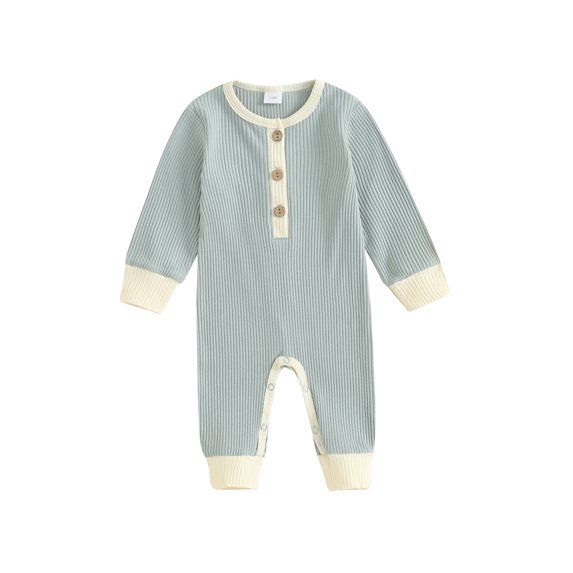 Bagilaanoe Newborn Baby Girl Boys Fall Jumpsuit Patchwork Long Sleeve Bodysuit 6M 9M 12M 24M Infant Casual One Piece Romper