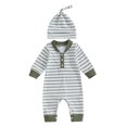 thumbnail image 1 of Bagilaanoe Newborn Baby Girl Boys Fall Jumpsuit Stripe Print Long Sleeve Bodysuit + Hat 3M 6M 12M 18M Infant Casual One Piece Romper, 1 of 7