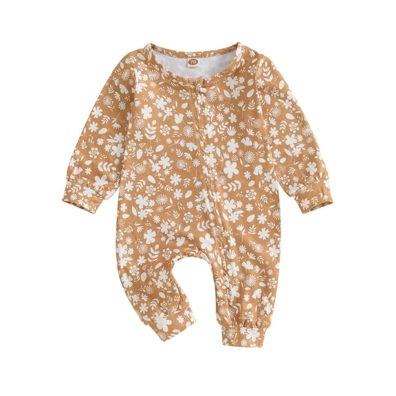 Bagilaanoe Newborn Baby Girl Boys Fall Jumpsuit Stripes Print Long Sleeve Bodysuit 3M 6M 9M 12M 18M Infant Zipper One Piece Romper