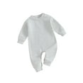 thumbnail image 1 of Bagilaanoe Newborn Baby Girl Boys Fleece Jumpsuit Long Sleeve Bodysuit 3M 6M 9M 12M 18M Infant Fall Warm One Piece Romper, 1 of 9