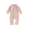 thumbnail image 1 of Bagilaanoe Newborn Baby Girl Boys Jumpsuit Long Sleeve Bodysuit 3M 6M 12M 18M 24M Infant Ribbed One Piece Romper, 1 of 8