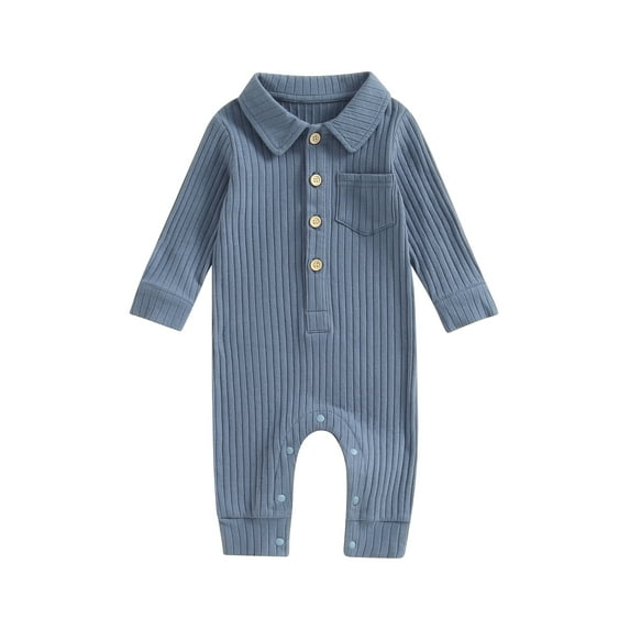 Bagilaanoe Newborn Baby Girl Boys Jumpsuit Long Sleeve Bodysuit 3M 6M 9M 12M 18M Infant Ribbed One Piece Romper