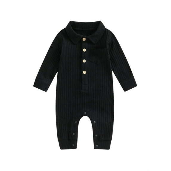 Bagilaanoe Newborn Baby Girl Boys Jumpsuit Long Sleeve Bodysuit 3M 6M 9M 12M 18M Infant Ribbed One Piece Romper