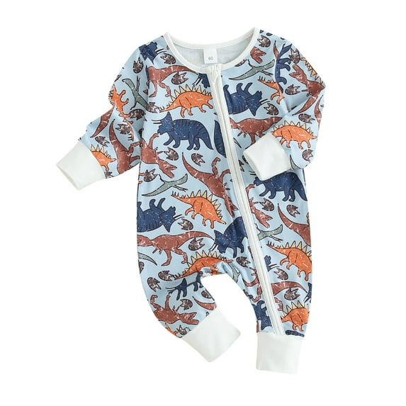 Bagilaanoe Newborn Baby Girl Boys Jumpsuit Print Long Sleeve Bodysuit 3M 6M 12M Infant One Piece Romper