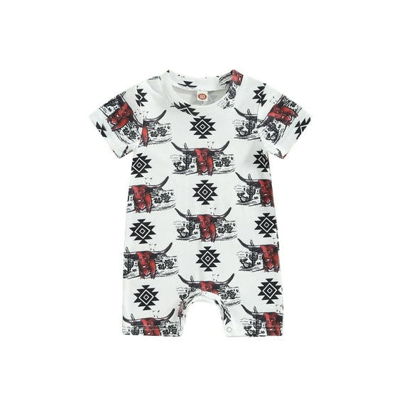 Bagilaanoe Newborn Baby Girl Boys Jumpsuit Print Short Sleeve Bodysuit 3M 6M 12M 18M Infant Summer One Piece Romper