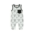 thumbnail image 1 of Bagilaanoe Newborn Baby Girl Boys Jumpsuit Print Sleeveless Bodysuit 3M 6M 9M 12M 18M Infant Ribbed One Piece Romper, 1 of 8