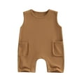 thumbnail image 1 of Bagilaanoe Newborn Baby Girl Boys Jumpsuit Shorts Sleeveless Bodysuit 3M 6M 12M 18M 24M Infant Summer One Piece Romper, 1 of 9