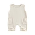 thumbnail image 1 of Bagilaanoe Newborn Baby Girl Boys Jumpsuit Shorts Sleeveless Bodysuit 3M 6M 12M 18M 24M Infant Summer One Piece Romper, 1 of 9