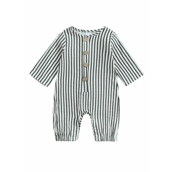 Bagilaanoe Newborn Baby Girl Boys Jumpsuits Stripe Long Sleeve Bodysuits 3M 6M 12M 18M Infant Casual One Piece Romper