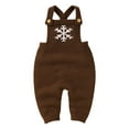 thumbnail image 1 of Bagilaanoe Newborn Baby Girl Boys Knitted Jumpsuit Snowflake Letters Print Sleeveless Bodysuit Overalls 3M 6M 9M 12M 18M Infant Ribbed One Piece Romper, 1 of 9