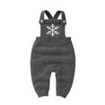 thumbnail image 1 of Bagilaanoe Newborn Baby Girl Boys Knitted Jumpsuit Snowflake Letters Print Sleeveless Bodysuit Overalls 3M 6M 9M 12M 18M Infant Ribbed One Piece Romper, 1 of 9