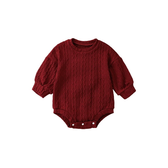 Bagilaanoe Newborn Baby Girl Boys Knitted Romper Sweater Long Sleeve Bodysuits 6M 12M 18M 24M Infant Warm Jumpers Tops Fall Loose Knitwear