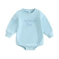 thumbnail image 1 of Bagilaanoe Newborn Baby Girl Boys Oversized Romper Sweatshirt Long Sleeve Bodysuits Letter Embroidered Pullover 3M 6M 12M 18M Infant Casual Tee Tops, 1 of 8