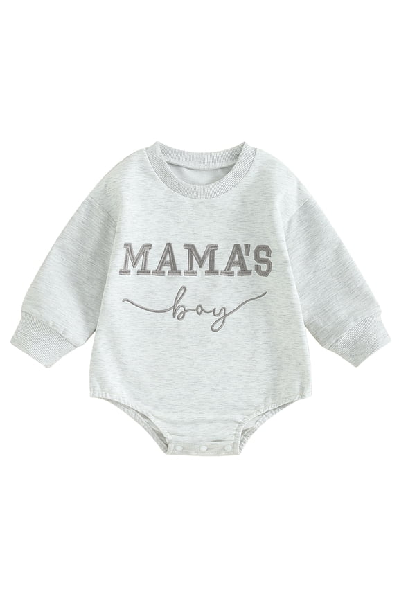 Newborn Baby Girl Boys Oversized Romper Sweatshirt Long Sleeve Bodysuits Letter Embroidery Pullover 3M 6M 12M 18M Infant Casual Tee Tops