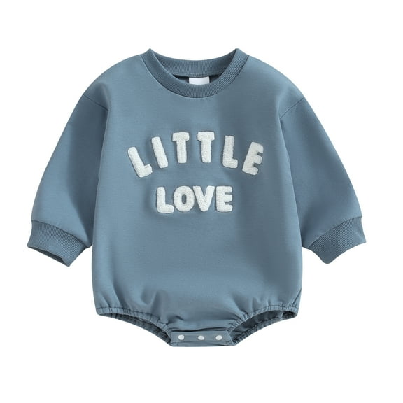 Bagilaanoe Newborn Baby Girl Boys Oversized Romper Sweatshirt Long Sleeve Bodysuits Letter Embroidery Pullover 3M 6M 12M 18M Infant Casual Tee Tops