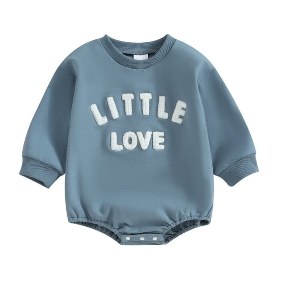 Bagilaanoe Newborn Baby Girl Boys Oversized Romper Sweatshirt Long Sleeve Bodysuits Letter Embroidery Pullover 3M 6M 12M 18M Infant Casual Tee Tops