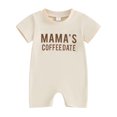 thumbnail image 1 of Bagilaanoe Newborn Baby Girl Boys Summer Jumpsuit Letters Print Short Sleeve Bodysuit 3M 6M 12M 18M Infant Casual One Piece Romper, 1 of 8