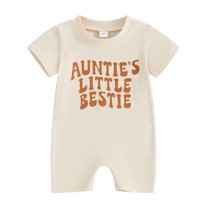Bagilaanoe Newborn Baby Girl Boys Summer Jumpsuit Letters Print Short Sleeve Bodysuit 3M 6M 12M 18M Infant Casual One Piece Romper