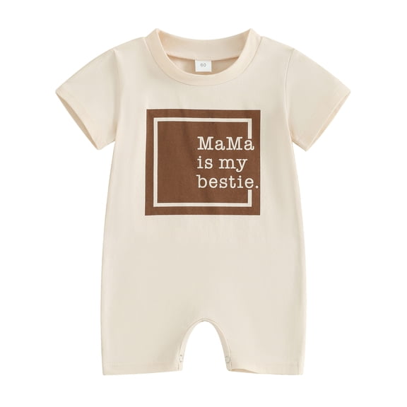 Bagilaanoe Newborn Baby Girl Boys Summer Jumpsuit Letters Print Short Sleeve Bodysuit 3M 6M 12M 18M Infant Casual One Piece Romper