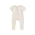 thumbnail image 1 of Bagilaanoe Newborn Baby Girl Boys Summer Jumpsuit Long Sleeve Bodysuit 3M 6M 12M 18M Infant Footless One Piece Romper, 1 of 8