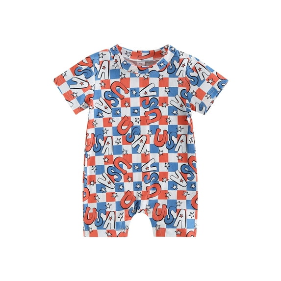 Bagilaanoe Newborn Baby Girl Boys Summer Jumpsuit Print Short Sleeve Bodysuit 3M 6M 12M 18M Infant Casual One Piece Romper