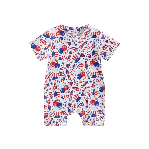 Bagilaanoe Newborn Baby Girl Boys Summer Jumpsuit Print Short Sleeve Bodysuit 3M 6M 12M 18M Infant Casual One Piece Romper