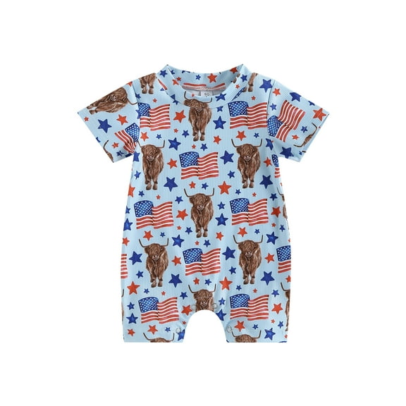 Bagilaanoe Newborn Baby Girl Boys Summer Jumpsuit Print Short Sleeve Bodysuit 3M 6M 12M 18M Infant Casual One Piece Romper