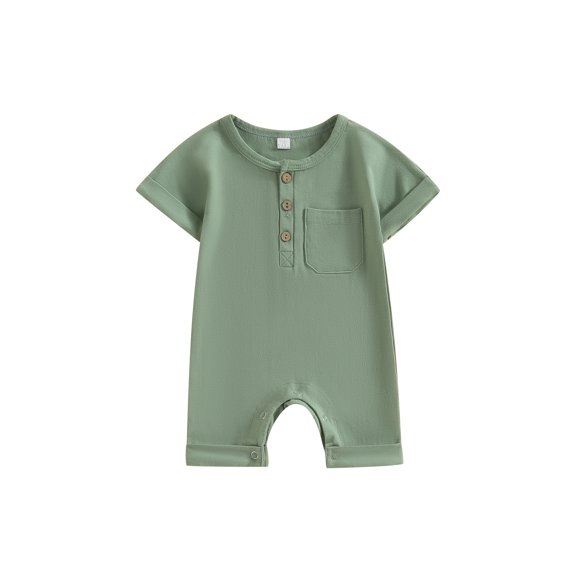 Bagilaanoe Newborn Baby Girl Boys Summer Jumpsuit Short Sleeve Bodysuit 3M 6M 12M 18M Infant Casual One Piece Romper