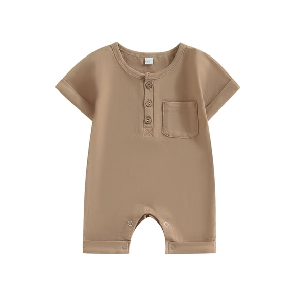 Bagilaanoe Newborn Baby Girl Boys Summer Jumpsuit Short Sleeve Bodysuit 3M 6M 12M 18M Infant Casual One Piece Romper