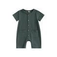 thumbnail image 1 of Bagilaanoe Newborn Baby Girl Boys Summer Jumpsuit Short Sleeve Bodysuit 6M 12M 18M 24M Infant Casual One Piece Romper, 1 of 8