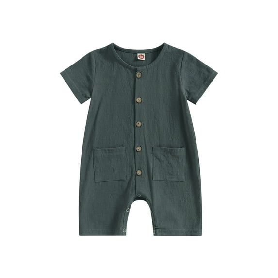 Bagilaanoe Newborn Baby Girl Boys Summer Jumpsuit Short Sleeve Bodysuit 6M 12M 18M 24M Infant Casual One Piece Romper