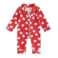 thumbnail image 1 of Bagilaanoe Newborn Baby Girl Boys Valentine's Day Jumpsuit Heart Print Long Sleeve Bodysuit 3M 6M 12M 18M 24M Infant Spring One Piece Romper, 1 of 8