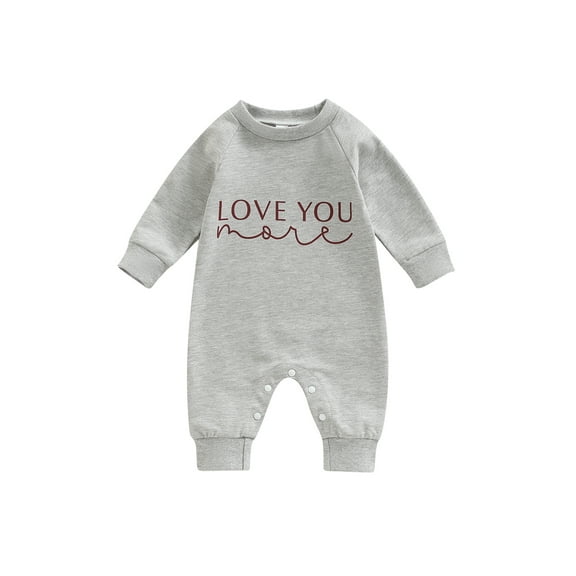 Bagilaanoe Newborn Baby Girl Boys Valentine's Day Jumpsuit Letter Print Long Sleeve Bodysuit 3M 6M 12M 18M Infant Casual One Piece Romper