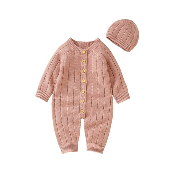Bagilaanoe Newborn Baby Girl Boys Winter Jumpsuit Long Sleeve Knitted Bodysuit 3M 6M 9M 12M 18M Infant Ribbed One Piece Romper