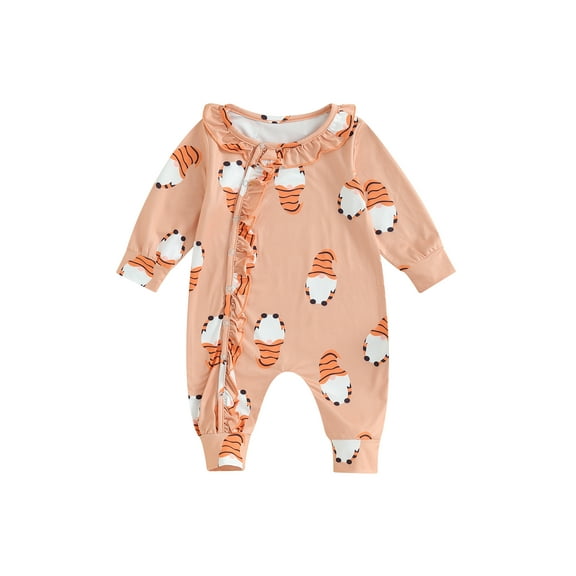 Bagilaanoe Newborn Baby Girl Christmas Jumpsuit Elk Print Long Sleeve Bodysuit 3M 6M 12M 18M Infant Fall One Piece Romper