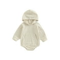 thumbnail image 1 of Bagilaanoe Newborn Baby Girl Corduroy Romper Sweatshirt Long Sleeve Hooded Bodysuit Patchwork Pullover 6M 12M 18M 24M Fall Tops, 1 of 7