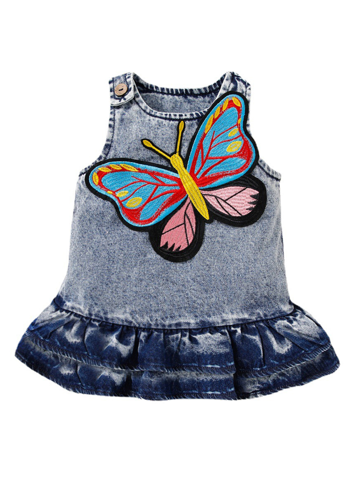 Girls Party Dresses Children Sleeveless Butterfly Embroidery Tulle Bowknot Pageant Gown Newborn Baby Birthday Princess Dress
