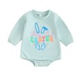 thumbnail image 1 of Bagilaanoe Newborn Baby Girl Easter Romper Sweatshirt Long Sleeve Bodysuits Letter Print Pullover 6M 12M 18M 24M Infant Casual Tee Tops, 1 of 8