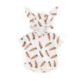 thumbnail image 1 of Bagilaanoe Newborn Baby Girl Easter Rompers Print Short Sleeve Hooded Bodysuits 3M 6M 12M 18M Infant Casual One Piece Short Jumpsuit, 1 of 1