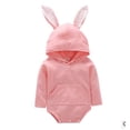 thumbnail image 1 of Bagilaanoe Newborn Baby Girl Easter Rompers Rabbit Long Sleeve Hoodie Bodysuit 6M 12M 18M 24M Infant One Piece Jumpsuit, 1 of 8