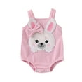 thumbnail image 1 of Bagilaanoe Newborn Baby Girl Easter Rompers Rabbit Print Sleeveless Bodysuits 3M 6M 9M 12M 18M Infant Summer One Piece Jumpsuit, 1 of 1