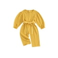 thumbnail image 1 of Bagilaanoe Newborn Baby Girl Fall Jumpsuit Textured Long Sleeve Bodysuit with Belt 3M 6M 9M 12M 18M Infant Fall One Piece Romper, 1 of 8