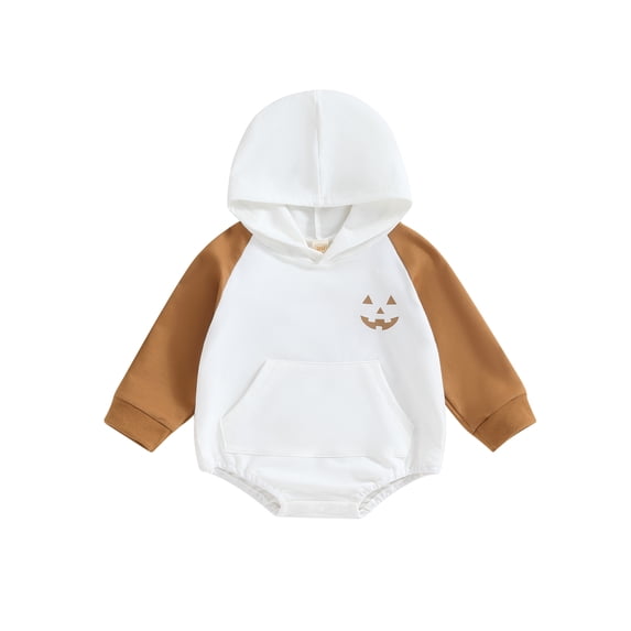 Bagilaanoe Newborn Baby Girl Halloween Romper Sweatshirt Long Sleeve Bodysuits Pumpkin Print Pullover 3M 6M 12M 18M Infant Casual Tee Tops