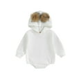 thumbnail image 1 of Bagilaanoe Newborn Baby Girl Hooded Romper Sweatshirt Long Sleeve Bodysuits Pullover 3M 6M 12M 18M Infant Casual Tee Tops, 1 of 8