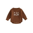 thumbnail image 1 of Bagilaanoe Newborn Baby Girl Knit Romper Sweater Long Sleeve Bodysuits Letter Embroidery Pullover 3M 6M 9M 12M 24M Infant Warm Jumpers Tops Fall Loose Knitwear, 1 of 8