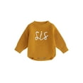 thumbnail image 1 of Bagilaanoe Newborn Baby Girl Knit Romper Sweater Long Sleeve Bodysuits Letter Embroidery Pullover 3M 6M 9M 12M 24M Infant Warm Jumpers Tops Fall Loose Knitwear, 1 of 8