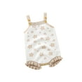 thumbnail image 1 of Bagilaanoe Newborn Baby Girl Knitted Rompers Floral Print Sleeveless Ruffle Bodysuits 3M 6M 12M 18M 24M Infant Casual One Piece Short Jumpsuit, 1 of 9